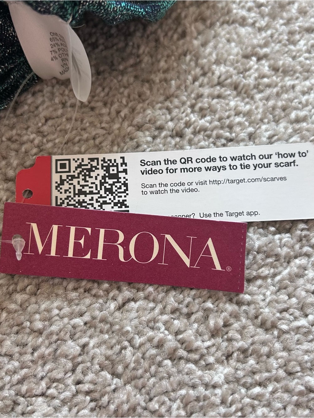 Merona NWT Teal Turquoise Metallic Shimmer Infinity Loop Scarf Teal Silver OS - Picture 5 of 7